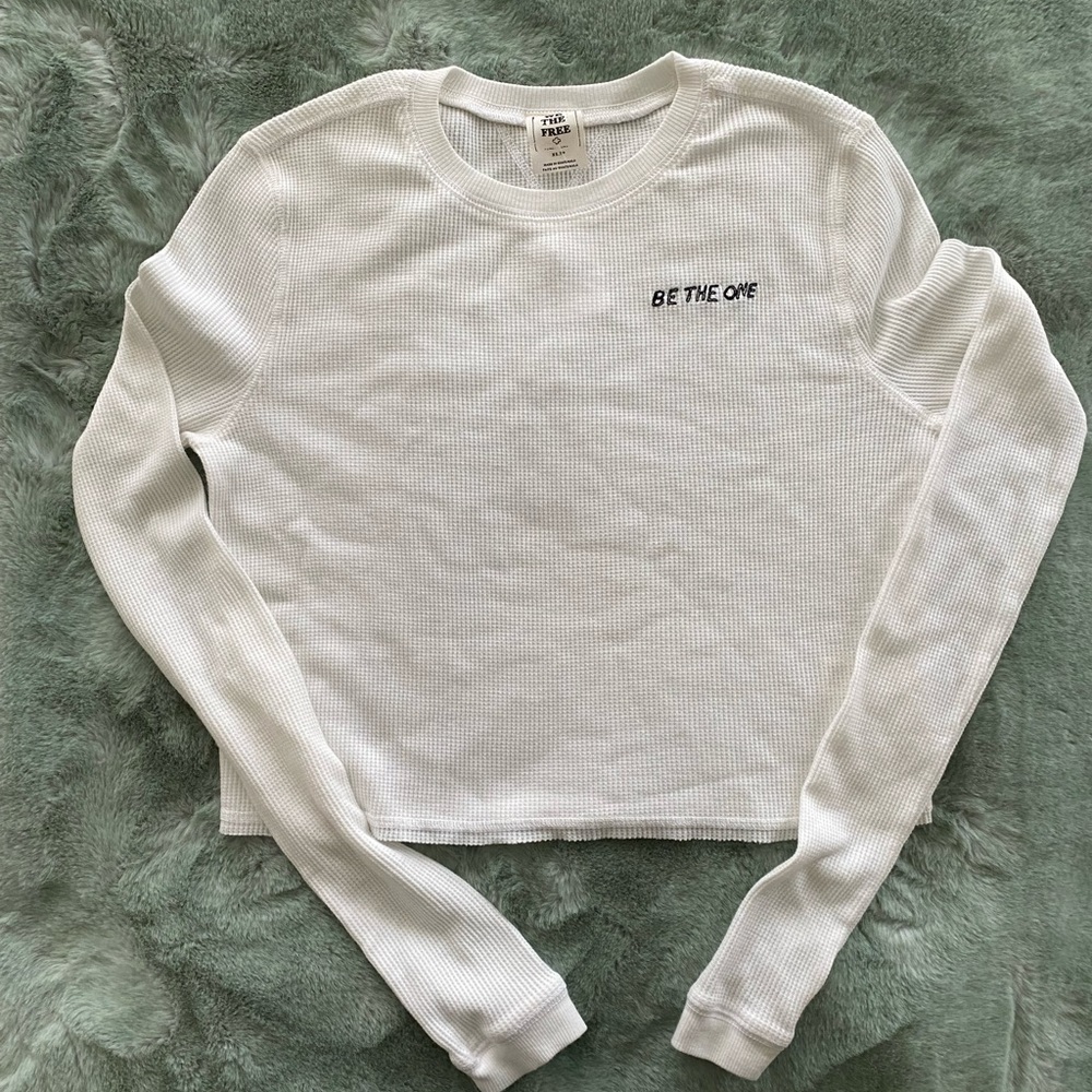 NWT super cute Free People cropped waffle tee